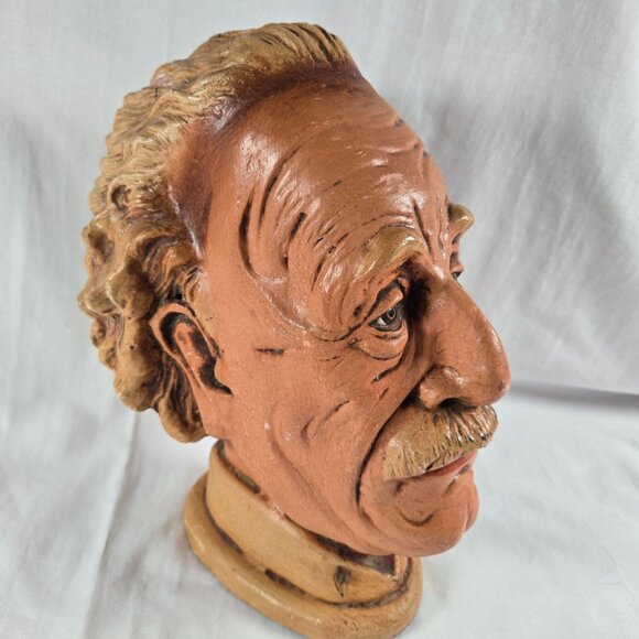 Vintage Albert Einstein Head Bust MCM Statue Chalkwear Plaster Figure‎ Esco like - Picture 2 of 12